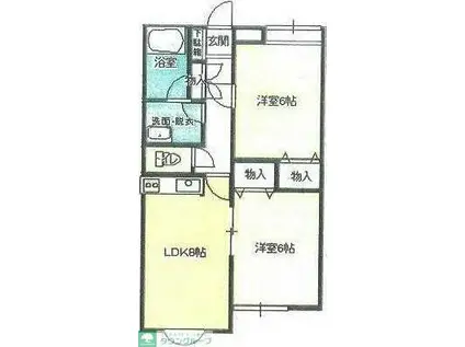 プレステージ東村山(2LDK/2階)の間取り写真