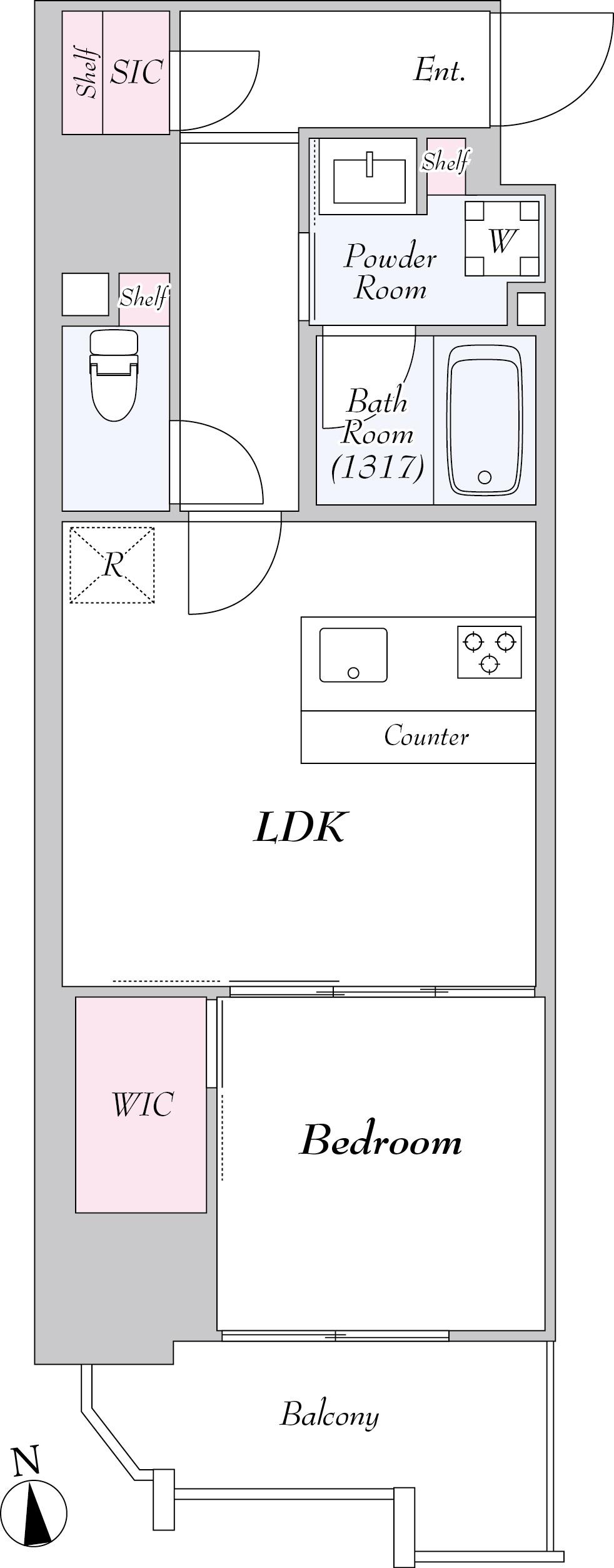 LOG浅草ウエスト(1LDK/10階)の間取り写真