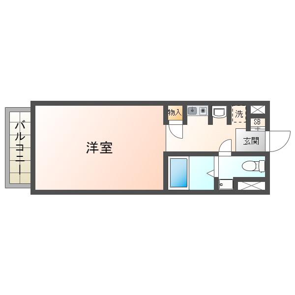 カーサ王塚台(ワンルーム/3階)の間取り写真