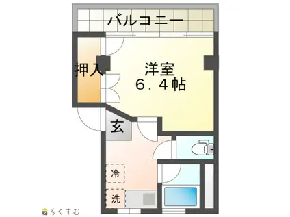 アイリスフォート南(1K/4階)の間取り写真