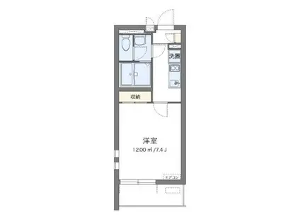 クレイノグラマット(1K/2階)の間取り写真