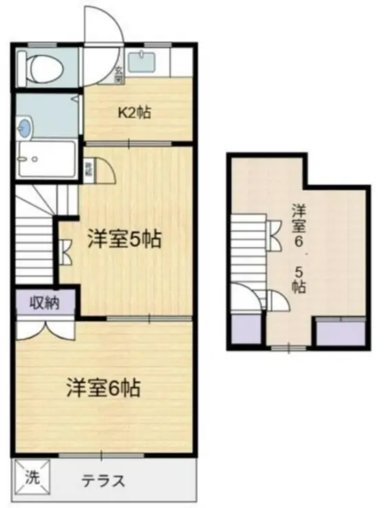 ハイツ中村園B 2階階 間取り