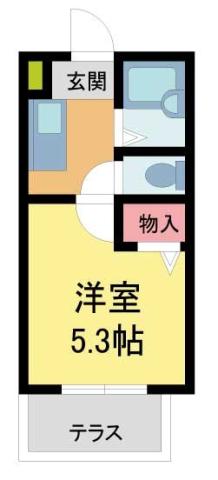シャーメゾン甲陽園(1K/1階)の間取り写真
