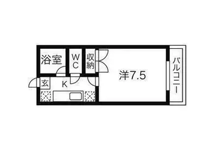 コーポ欅(1K/1階)の間取り写真