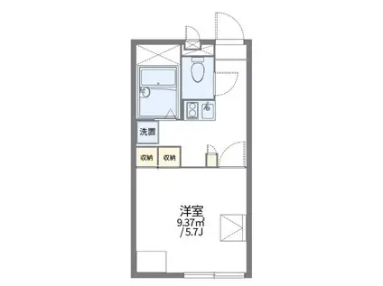 レオパレスかやば(1K/1階)の間取り写真