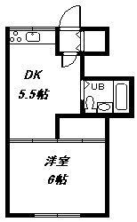 グリーンハウス(1DK/1階)の間取り写真