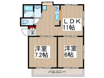 REZET戸田公園(2LDK/1階)の間取り写真