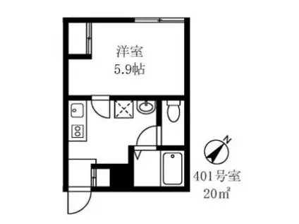 早稲田鶴巻IMAハウス(1K/4階)の間取り写真
