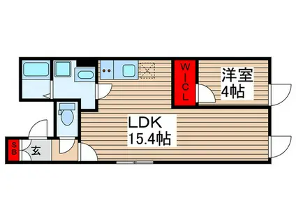 MELDIA RESIDENTIAL 北千住(1LDK/4階)の間取り写真