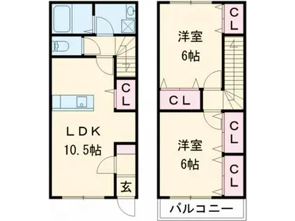 RILA 奏(2LDK/1階)の間取り写真