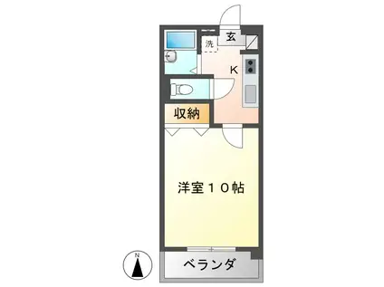 サンライズファミリアII(1K/4階)の間取り写真