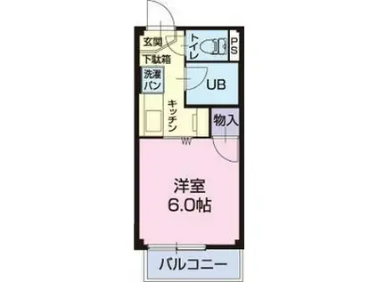 リハイムムラセ(1K/2階)の間取り写真