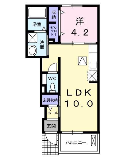 エクセルA(1LDK/1階)の間取り写真