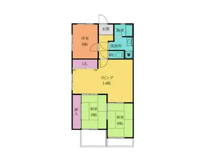 エメラルドマンション大門(3LDK/3階)の間取り写真