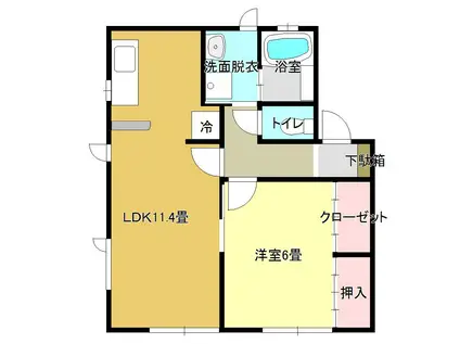 サンモール(1LDK/2階)の間取り写真