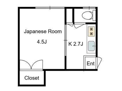 世古荘(1K/2階)の間取り写真