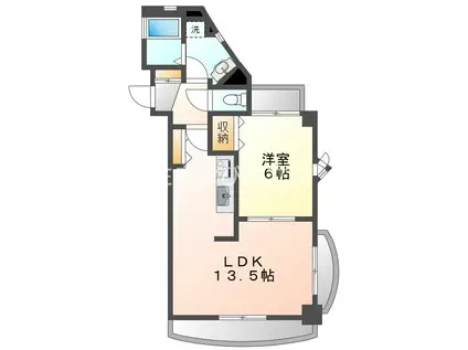サンコートKSBEE(1LDK/3階)の間取り写真
