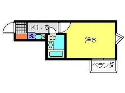 シテラ元住吉II(1K/3階)の間取り写真