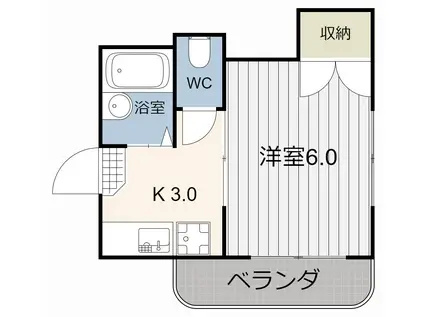 アルルコーポ紫原(1K/3階)の間取り写真