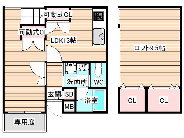 カーサアトレ(1LDK/1階)の間取り写真