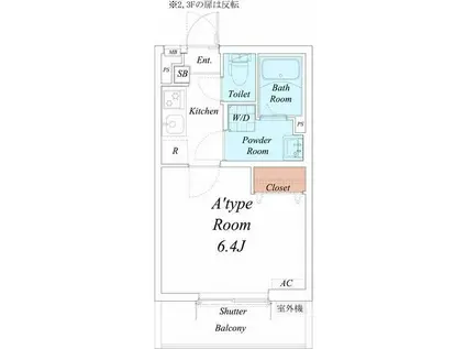 リブリ・千成(1K/3階)の間取り写真