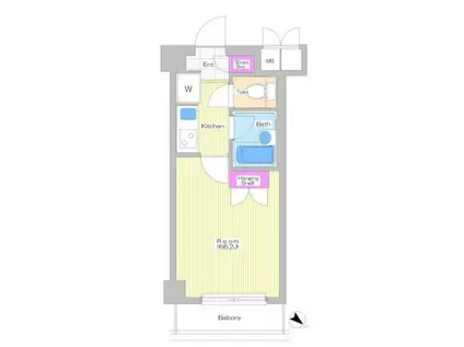 J-CITY渋谷(1K/2階)の間取り写真