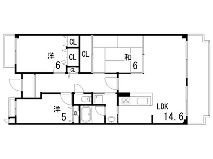 東灘コーストアベニュー参番館(3LDK/6階)の間取り写真