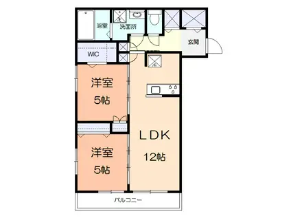 ヴィルシャルマンII(2LDK/2階)の間取り写真