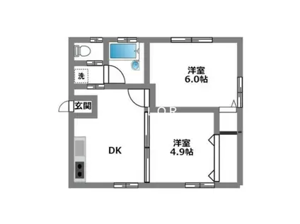 コーポイトー(2DK/1階)の間取り写真