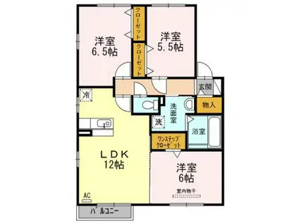 シェルメール(3LDK/2階)の間取り写真