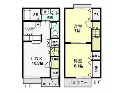 メゾングラシア A(2LDK/1階)の間取り写真