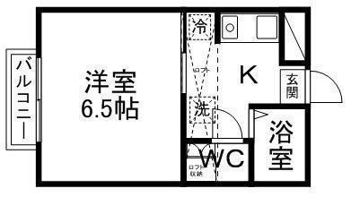 レスポワール幸町(1K/2階)の間取り写真