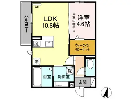 シャルマン(1LDK/2階)の間取り写真