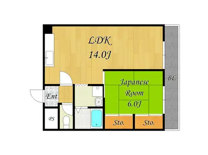 レナジア恵我ノ荘I(2DK/2階)の間取り写真