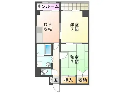 ザ レジデンス(2DK/4階)の間取り写真