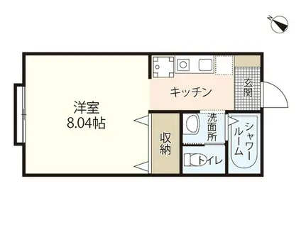 カーサニックス(ワンルーム/2階)の間取り写真