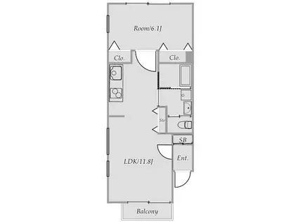 グランニール羽根木(1LDK/1階)の間取り写真