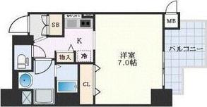 プレサンス丸の内リラティ(1K/6階)の間取り写真