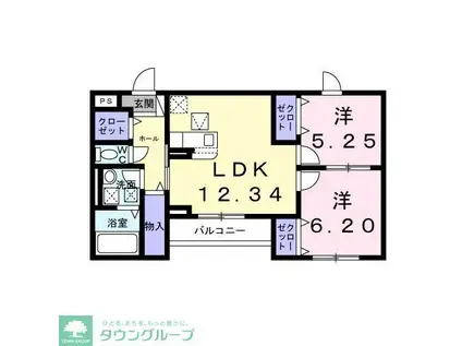 ニューエブリー(2LDK/1階)の間取り写真