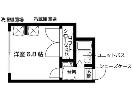 パールハイツ・タケ(1K/1階)の間取り写真