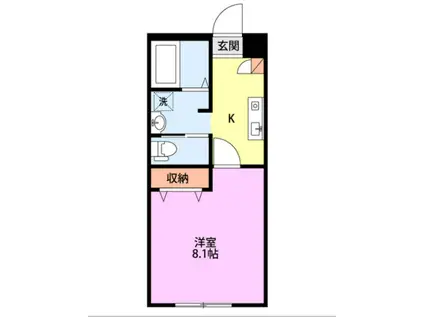 ブルームあざれあ(1K/1階)の間取り写真