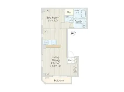 サンテラス令和-KNレジデンス-(1LDK/1階)の間取り写真