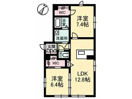 AGILE(2LDK/1階)の間取り写真