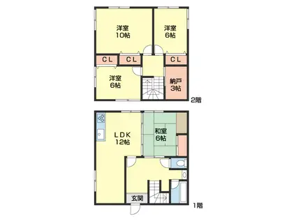 セジュール三浦(3SLDK/1階)の間取り写真