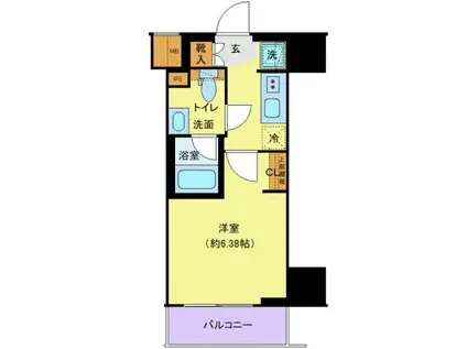 プレール・ドゥーク川口並木(1K/7階)の間取り写真