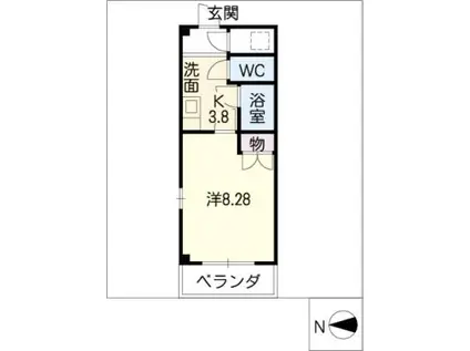 フォレスト98(1K/4階)の間取り写真