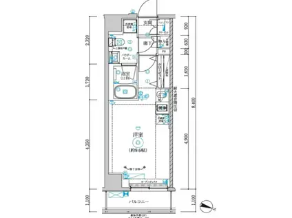 RELUXIA両国II(ワンルーム/6階)の間取り写真