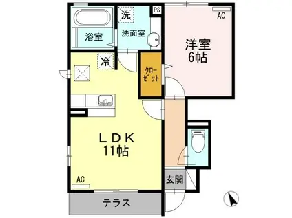 サンマーレン B棟(1LDK/1階)の間取り写真