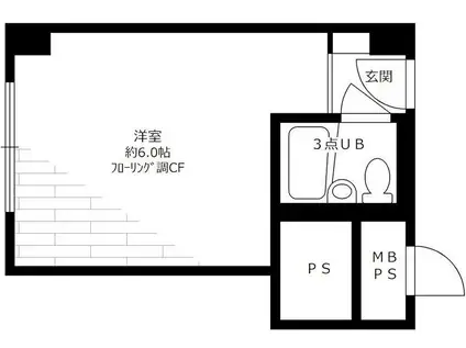 赤坂レジデンシャルホテル(ワンルーム/4階)の間取り写真