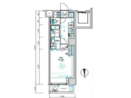 プレニーズ五反野MAXIV(1K/1階)の間取り写真
